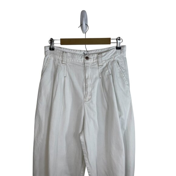 Free People White Barcelona Balloon Pleated Pants 12 - Picture 3 of 16